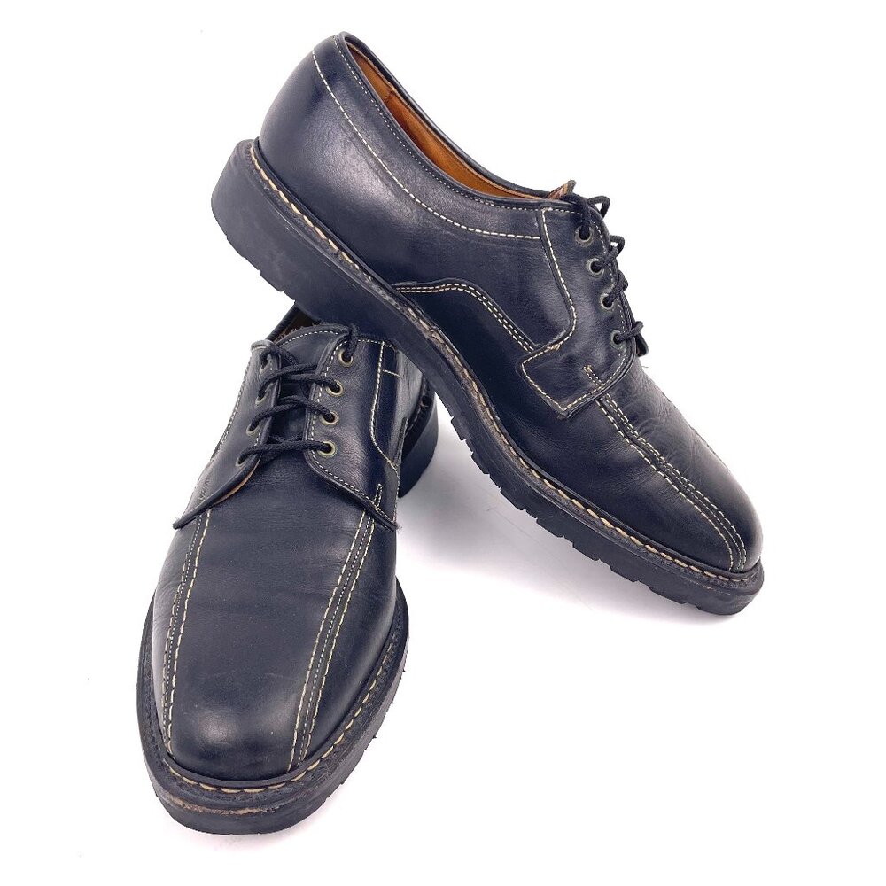 Allen Edmonds Mapleton Derby Shoes Black Leather Lug Sole Size 9C Made in USA